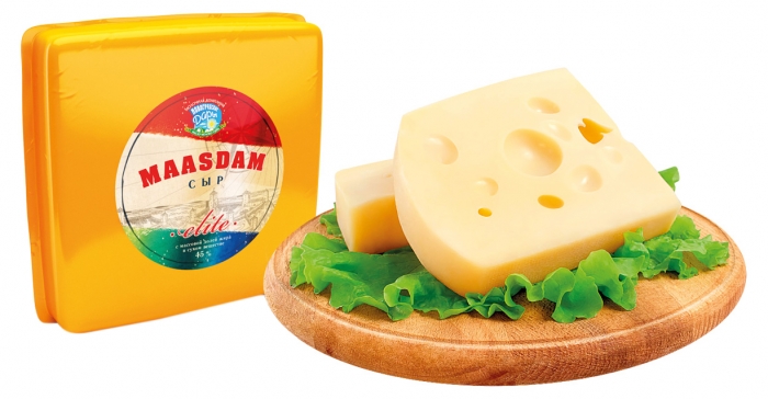 Сыр Маасдам элит 45% БЗМЖ купить с доставкой на дом по Екатеринбургу - Интернет-